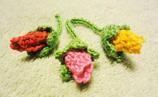Crochet rosa: un diagrama con una descripción. Cómo hacer un ramo?