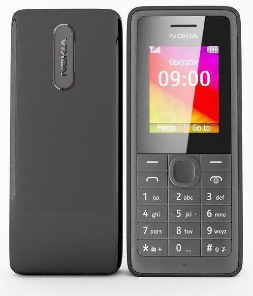 Descripción general del teléfono con el botón Nokia 106